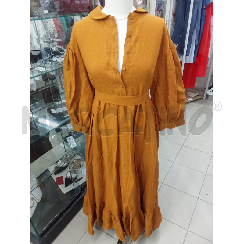 VESTITO DONNA LUNGO SENAPE BOTTONI AL PETTO LITTLE WOMAN ATELIER | Mercatino dell'Usato Benevento 1