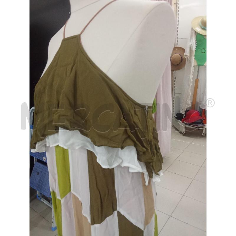 VESTITO DONNA LUNGO TWINSET + STOLA VERDE BEIGE BIANCO | Mercatino dell'Usato Benevento 2