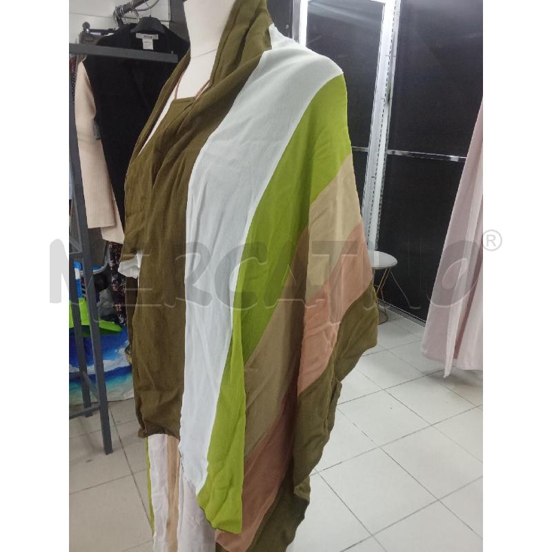VESTITO DONNA LUNGO TWINSET + STOLA VERDE BEIGE BIANCO | Mercatino dell'Usato Benevento 5
