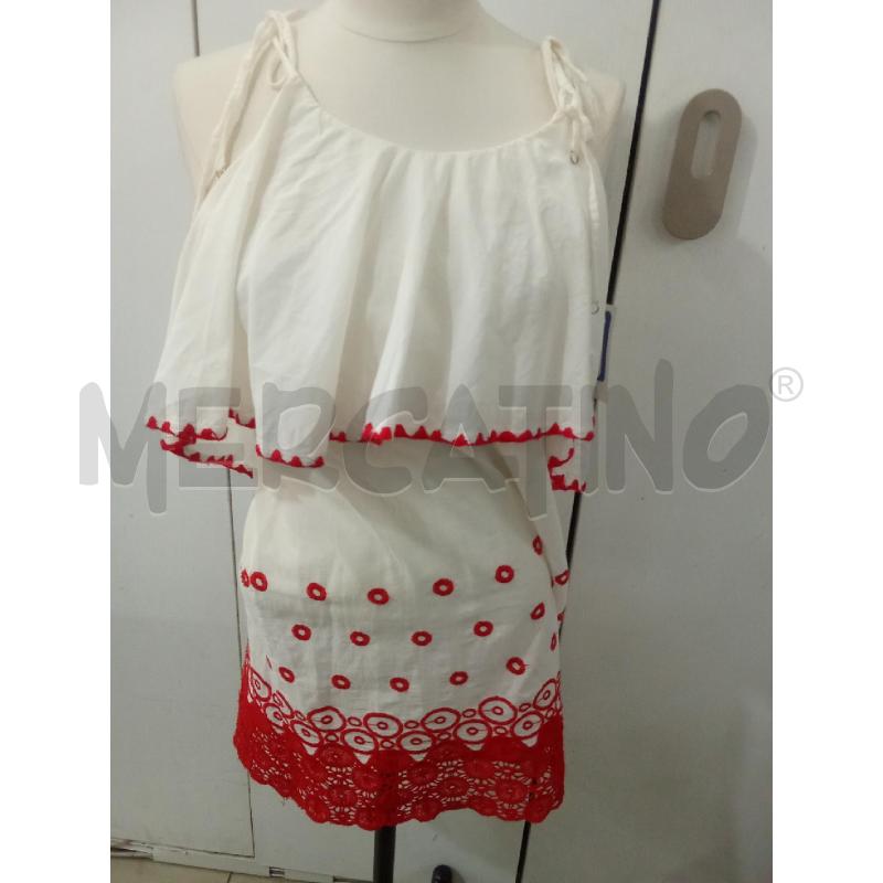 VESTITO DONNA MARE BIANCO E ROSSO CERCHIETTI F**K | Mercatino dell'Usato Benevento 1