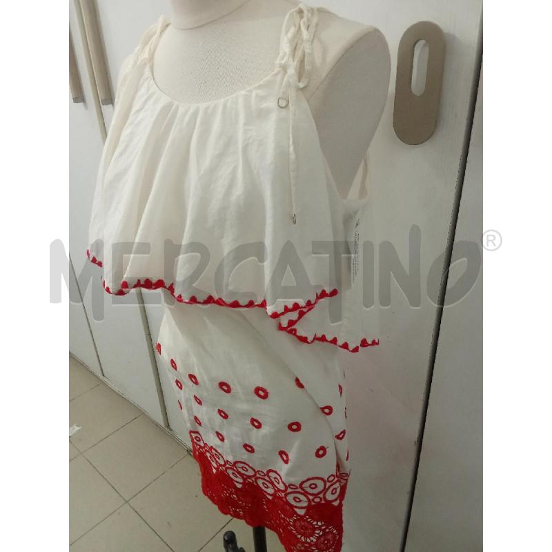 VESTITO DONNA MARE BIANCO E ROSSO CERCHIETTI F**K | Mercatino dell'Usato Benevento 2