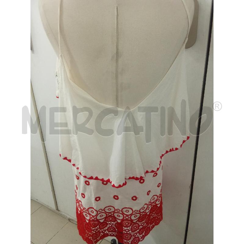 VESTITO DONNA MARE BIANCO E ROSSO CERCHIETTI F**K | Mercatino dell'Usato Benevento 3