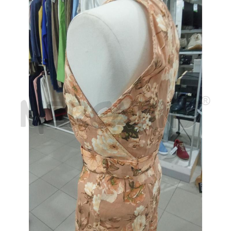VESTITO DONNA MARRONCINO CON FIORI MANGO | Mercatino dell'Usato Benevento 3