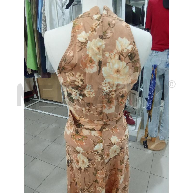 VESTITO DONNA MARRONCINO CON FIORI MANGO | Mercatino dell'Usato Benevento 4