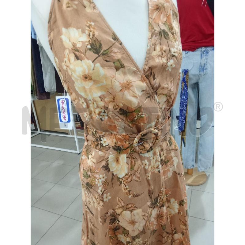 VESTITO DONNA MARRONCINO CON FIORI MANGO | Mercatino dell'Usato Benevento 5