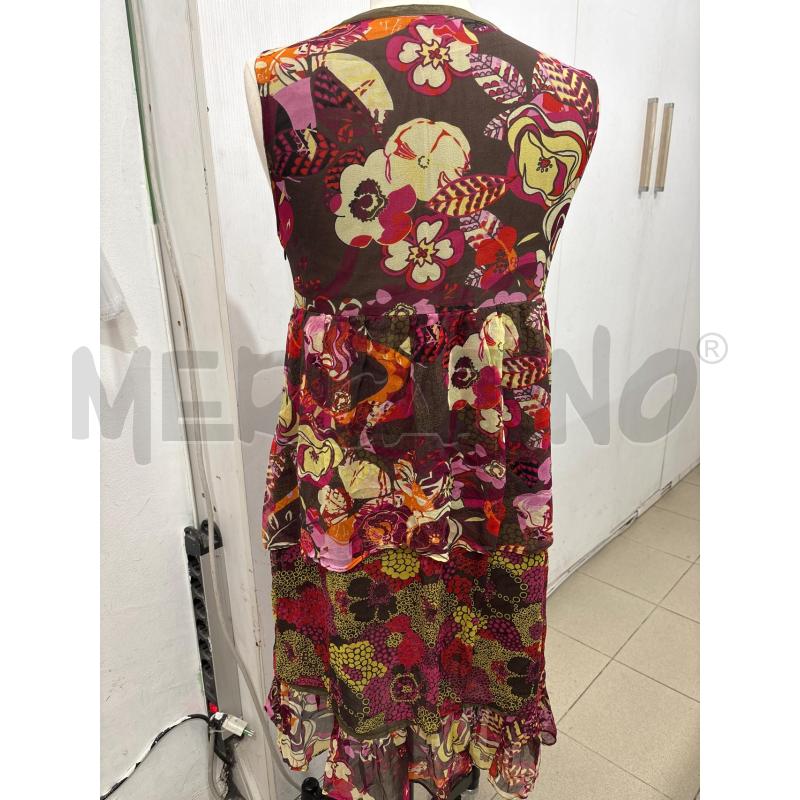 VESTITO DONNA MAX&CO FANTASIA ROSA SCOLLO V CON LACCIO 100%SETA | Mercatino dell'Usato Benevento 4