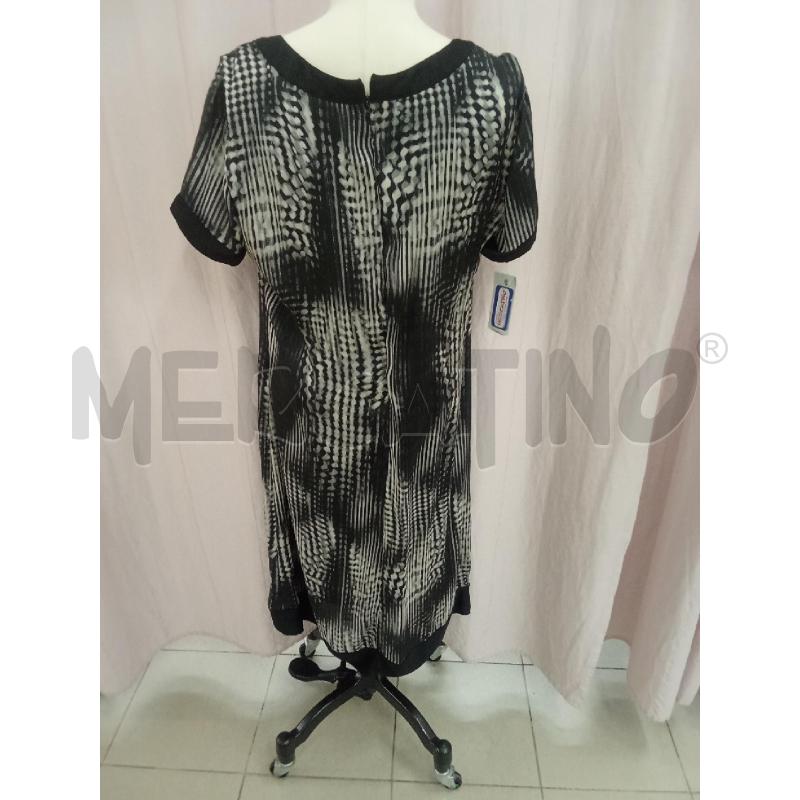 VESTITO DONNA NERO BIANCO MANICA CORTA ZIP DIETRO OLTRE | Mercatino dell'Usato Benevento 2