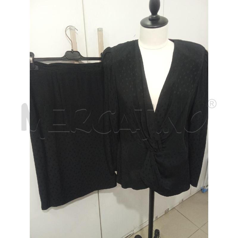 VESTITO DONNA NERO BLUSA+GONNA TRES CHIC MISTO SETA | Mercatino dell'Usato Benevento 1
