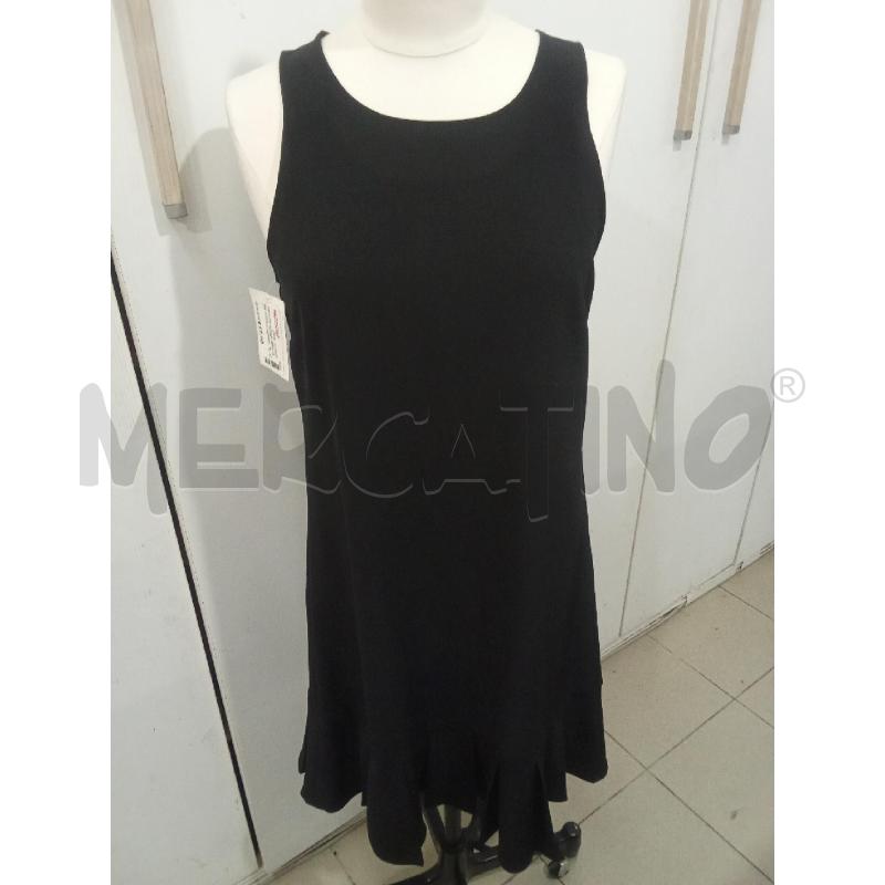 VESTITO DONNA NERO GIRO MANICA GONNELLINO IN BASSO MOTIVI | Mercatino dell'Usato Benevento 1