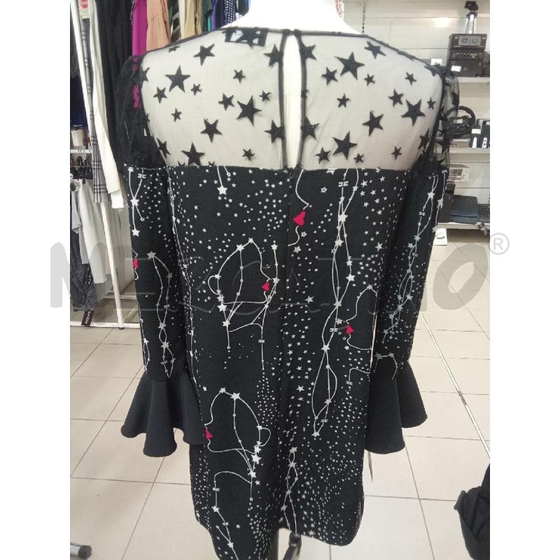 VESTITO DONNA NERO MANICHE VELATE FANTASIA COSTELLAZIONI ELISABETTA FRANCHI   | Mercatino dell'Usato Benevento 3