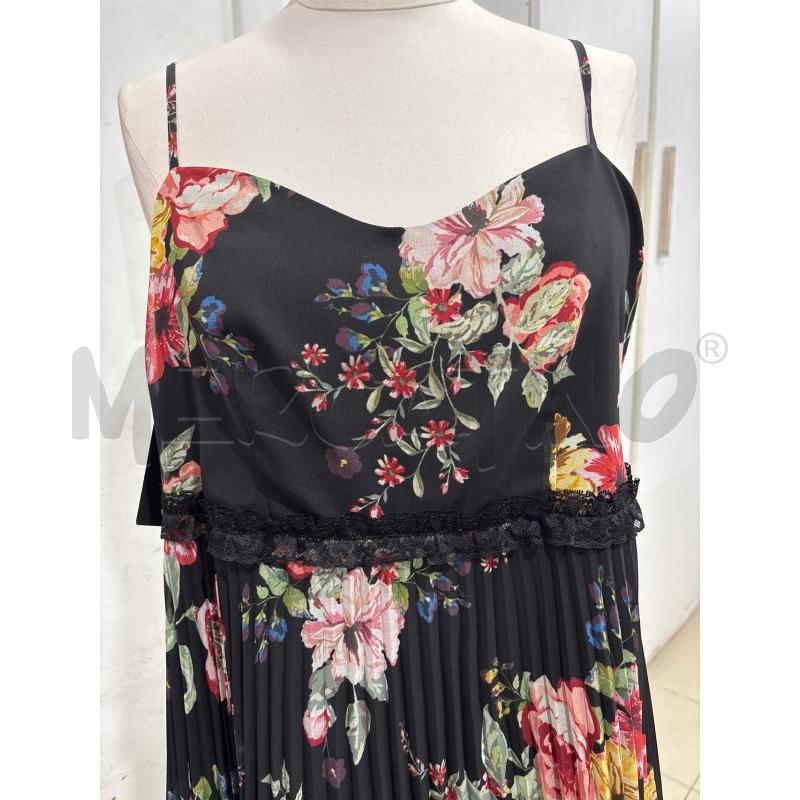 VESTITO DONNA NERO PLISSETTATO CON BRETELLINE FANTASIA FIORI TWINSET | Mercatino dell'Usato Benevento 2