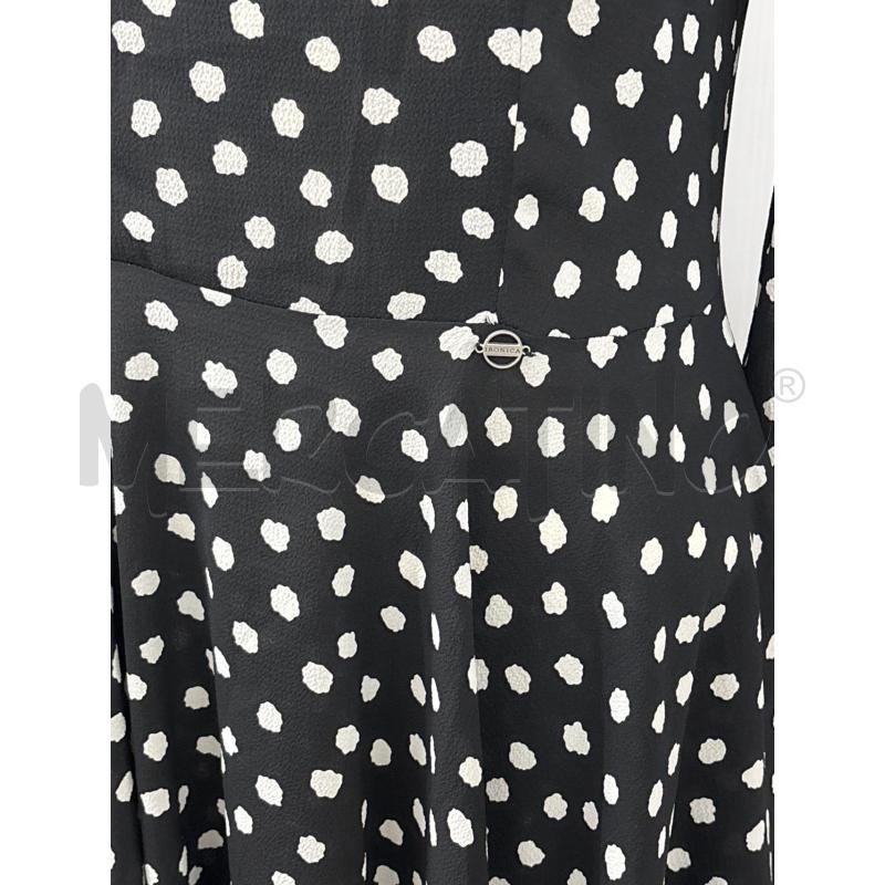 VESTITO DONNA NERO POIS BIANCHI IRONICA BALZE ASIMMETRICHE | Mercatino dell'Usato Benevento 2