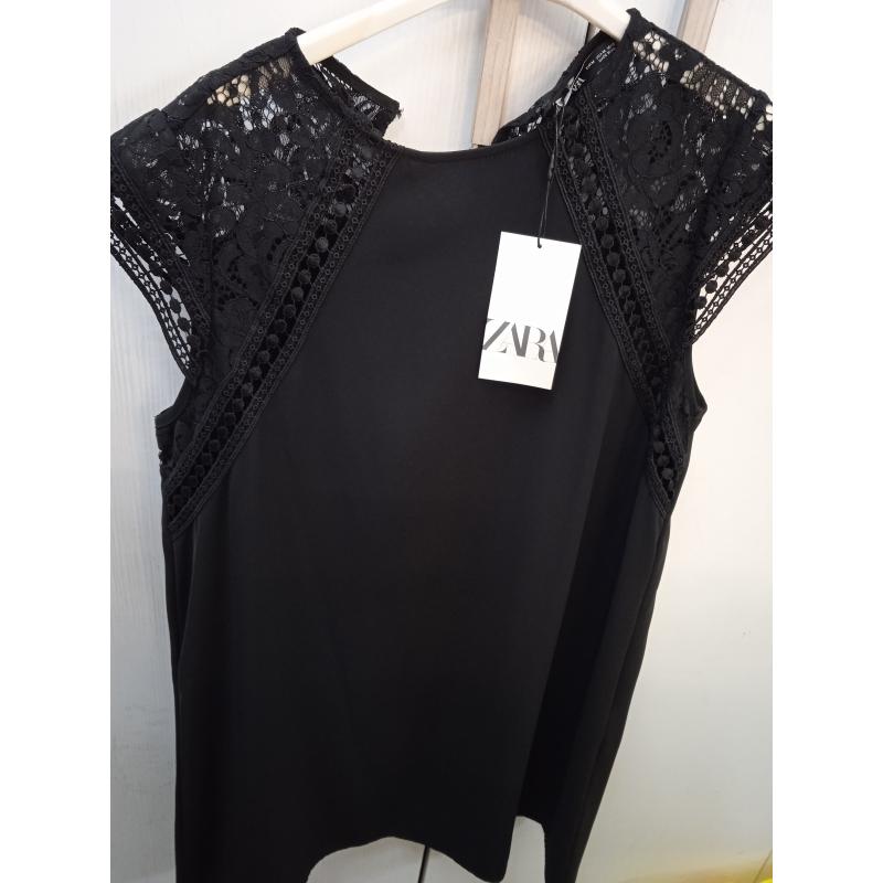 VESTITO DONNA NERO SPALLE MACRAME ZARA | Mercatino dell'Usato Benevento