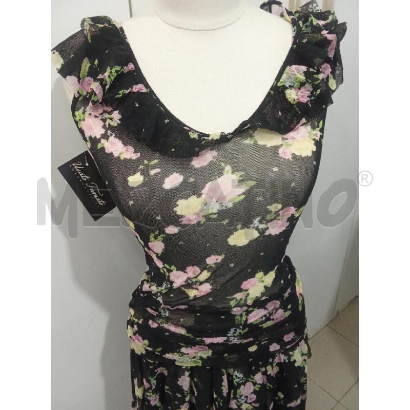 VESTITO DONNA NERO VELATO FIORI ROSA MAX E CO | Mercatino dell'Usato Benevento 2