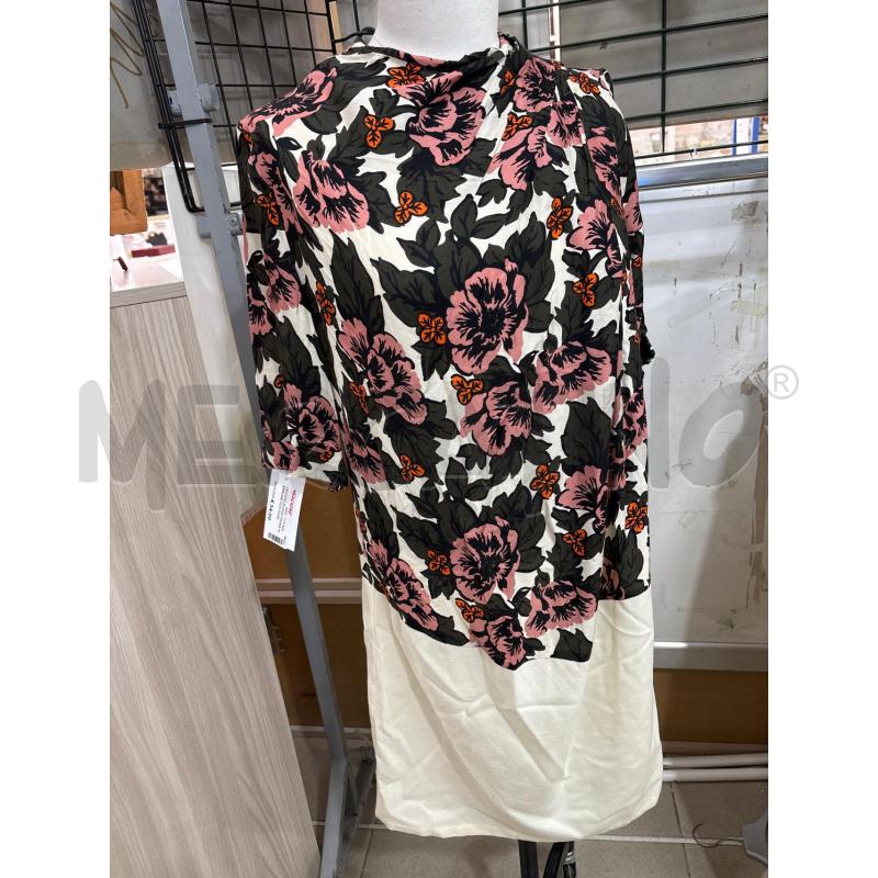 VESTITO DONNA PANNA MARRONE CON FIORI ROSA  GRIFONI | Mercatino dell'Usato Benevento 1