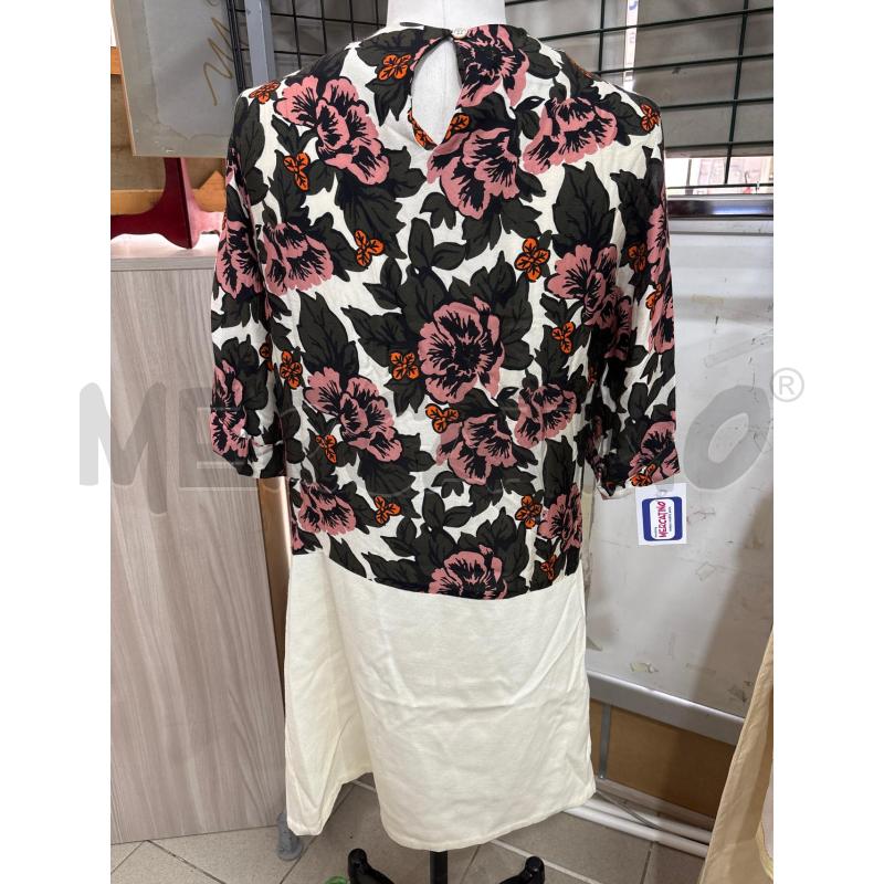 VESTITO DONNA PANNA MARRONE CON FIORI ROSA  GRIFONI | Mercatino dell'Usato Benevento 3