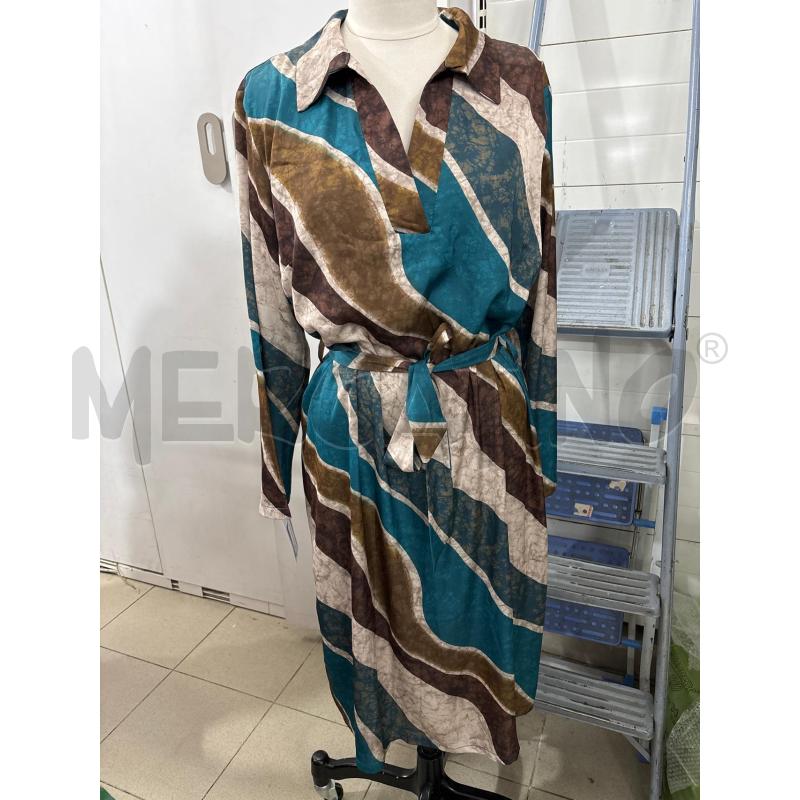 VESTITO DONNA PETROLIO E MARRONE FANTASIA MAQUEDA | Mercatino dell'Usato Benevento 1