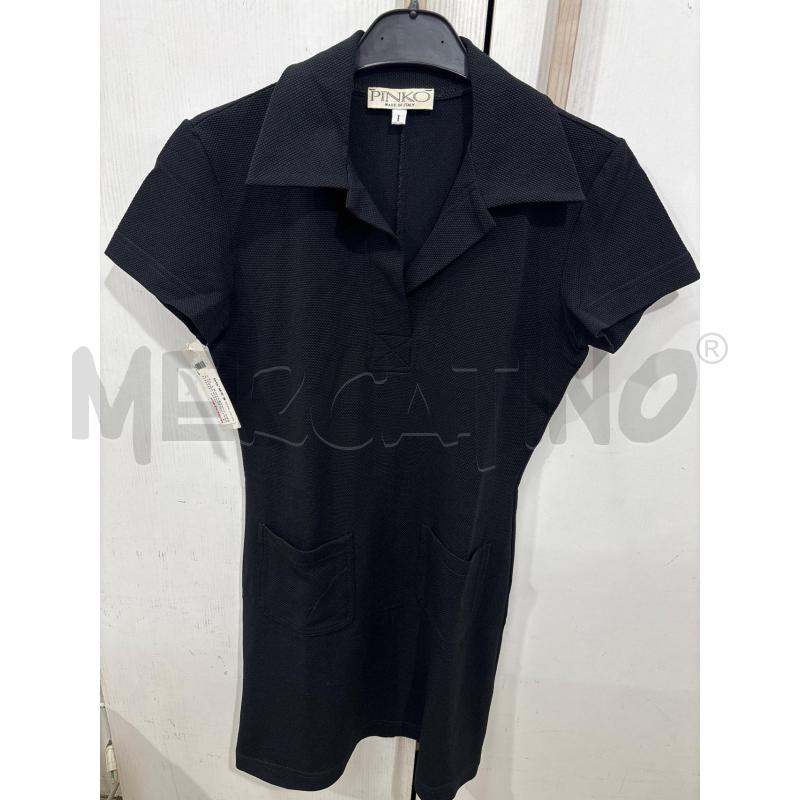 VESTITO DONNA PINKO NERO COLLETTO E TASCHE TESSUTO ELASTICO | Mercatino dell'Usato Benevento 1