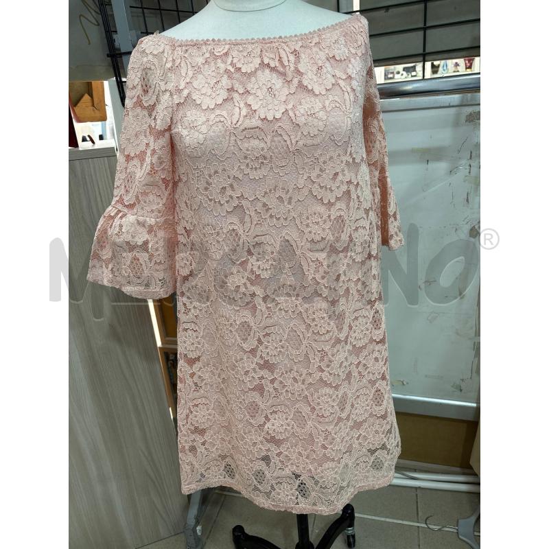 VESTITO DONNA ROSA MACRAME FIORI SCOLLO A BARCA MANICA 3/4 HANNY DEEP | Mercatino dell'Usato Benevento 1