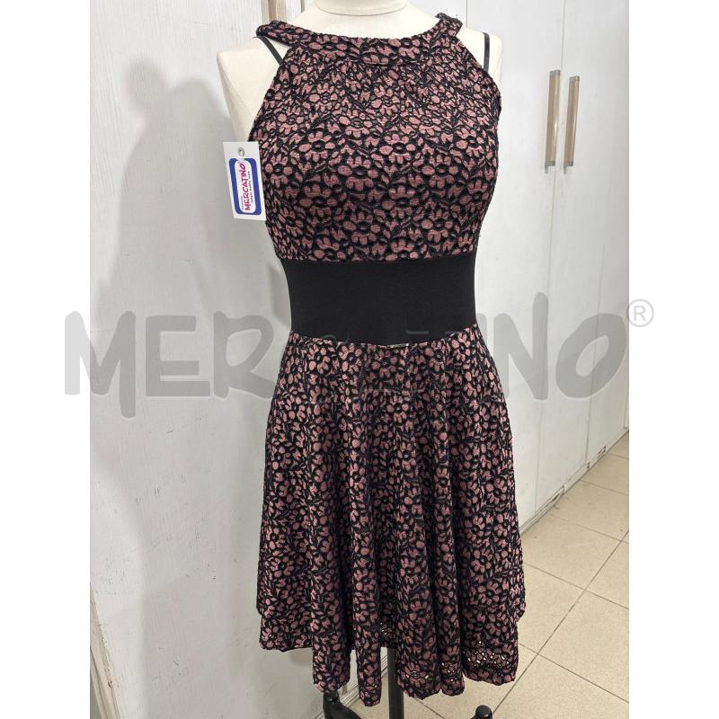 VESTITO DONNA ROSA NERO FASCIATO IN VITA ARTIGLI | Mercatino dell'Usato Benevento 1