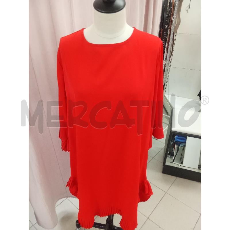 VESTITO DONNA ROSSO AMPIO PLISSE ORLO HUOZEE | Mercatino dell'Usato Benevento 1