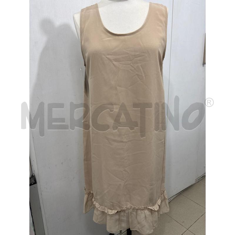 VESTITO DONNA TWINSET BEIGE GIROMANICA CON VOLANT SUL FONDO | Mercatino dell'Usato Benevento 1
