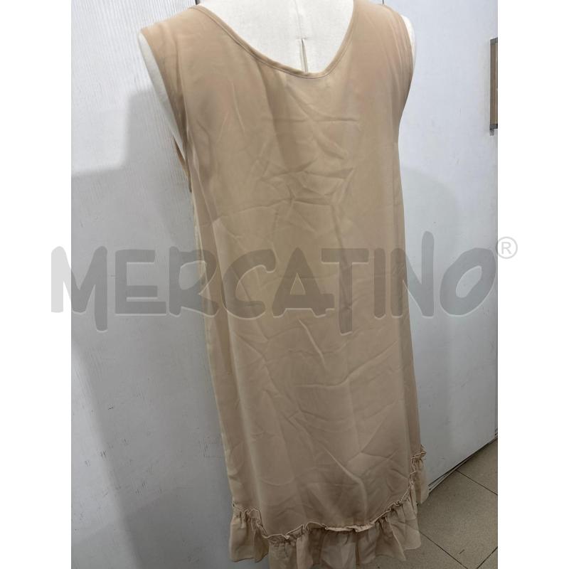 VESTITO DONNA TWINSET BEIGE GIROMANICA CON VOLANT SUL FONDO | Mercatino dell'Usato Benevento 3