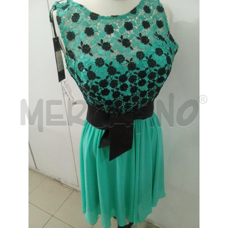 VESTITO DONNA VERDE E NERO TOP TRAFORATO BAGATELLE | Mercatino dell'Usato Benevento 1