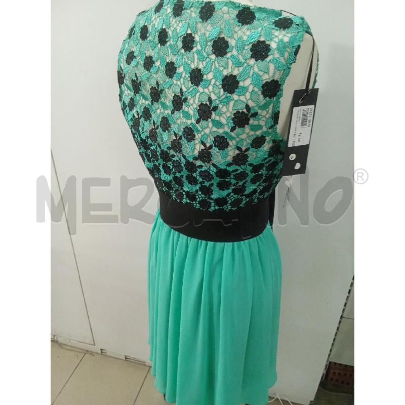 VESTITO DONNA VERDE E NERO TOP TRAFORATO BAGATELLE | Mercatino dell'Usato Benevento 3