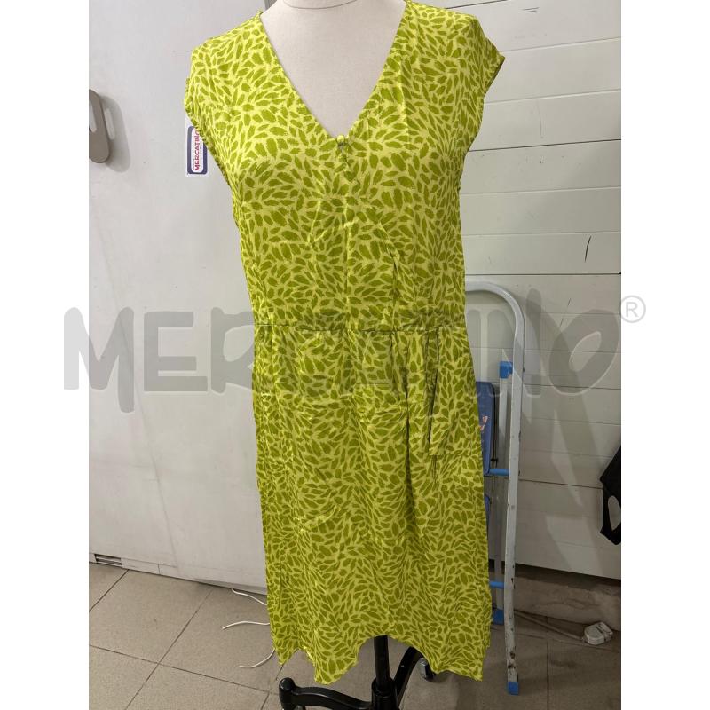 VESTITO DONNA VERDE LA FEMME SCOLLO V CON BOTTONE  | Mercatino dell'Usato Benevento 1