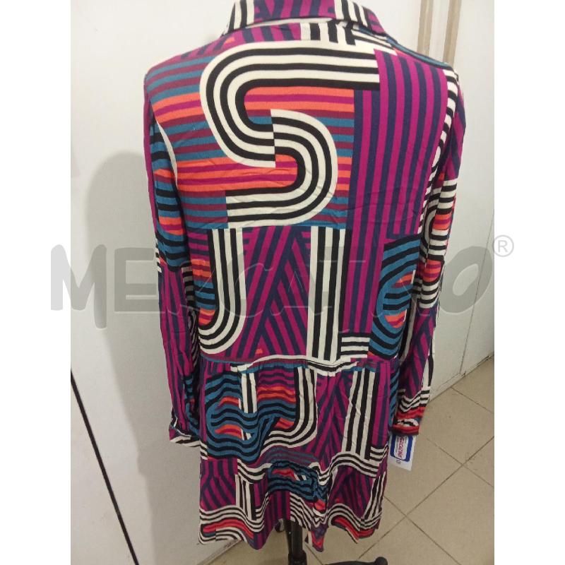 VESTITO DONNA VIOLA BIANCO NERO GHIRIGORI DESIGUAL | Mercatino dell'Usato Benevento 3