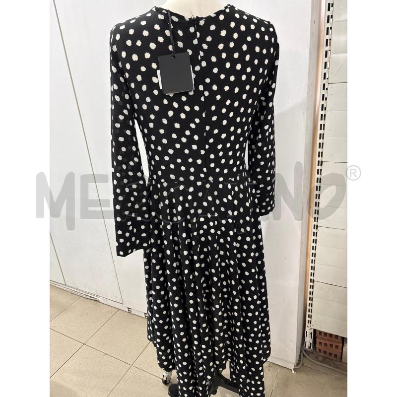 VESTITO DONNA  NERO POIS BIANCHI IRONICA BALZE ASIMMETRICHE | Mercatino dell'Usato Benevento 4