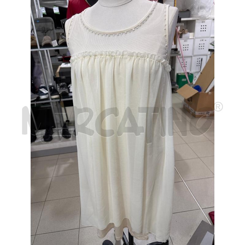 VESTITO RAGAZZA TWINSET PANNA GIROMANICA CON TRASPARENZA INS PERLINE | Mercatino dell'Usato Benevento 1