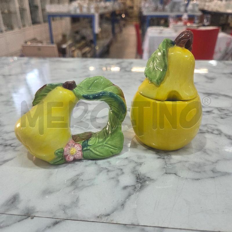 ZUCCHERIERA CER+PORTA TOVAGLIOLI GIALLA FORMA PERA VILLEROU BOCH | Mercatino dell'Usato Benevento 1