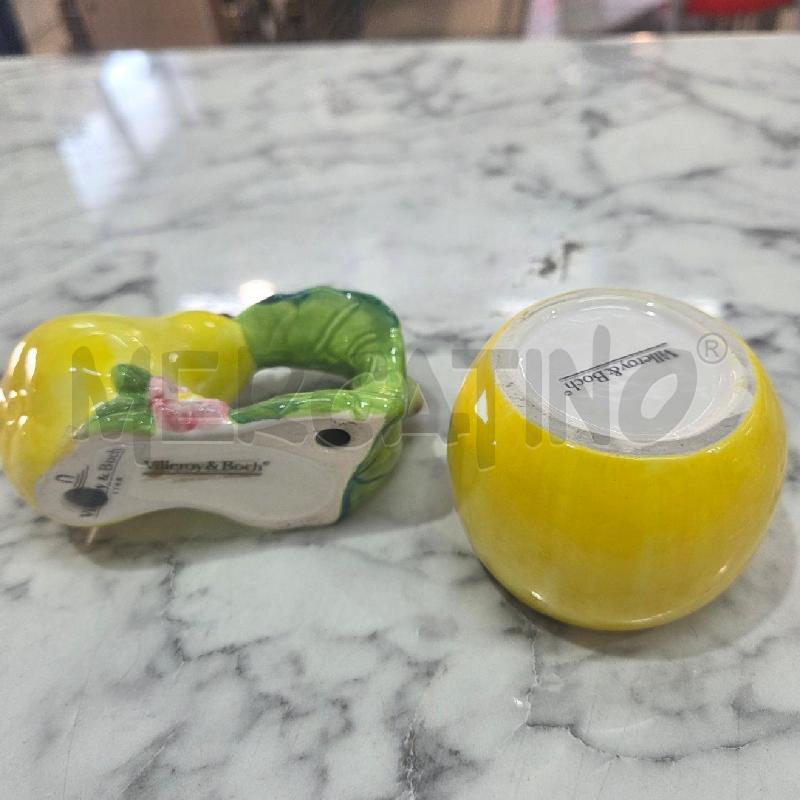 ZUCCHERIERA CER+PORTA TOVAGLIOLI GIALLA FORMA PERA VILLEROU BOCH | Mercatino dell'Usato Benevento 4