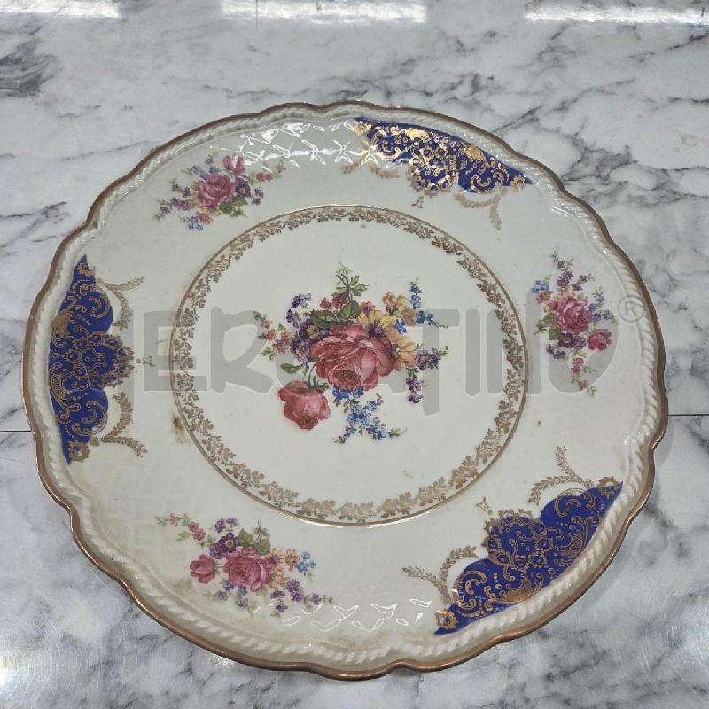 ZUPPIERA CER+PIATTO PORTATA CER BIANCA BLU FIORI | Mercatino dell'Usato Benevento 3