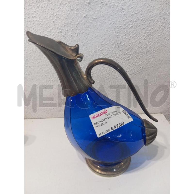 DECANTER BLU COBALTO UCCELLO | Mercatino dell'Usato San salvatore telesino 1
