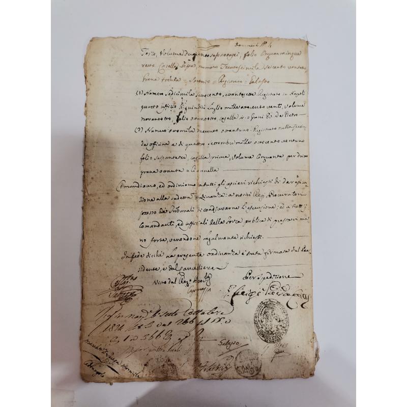 DOCUMENTO GIUDIZIARIO TRIBUNALE NAPOLI 1824 | Mercatino dell'Usato San salvatore telesino 5