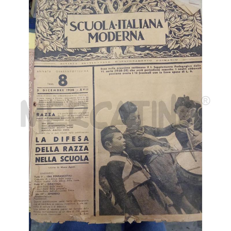 3 DICEMBRE 1938 XVII SCUOLA ITALIANA MODERNA LA DIFESA DELLA RAZZA NELLA SCUOLA | Mercatino dell'Usato San giorgio del sannio 1