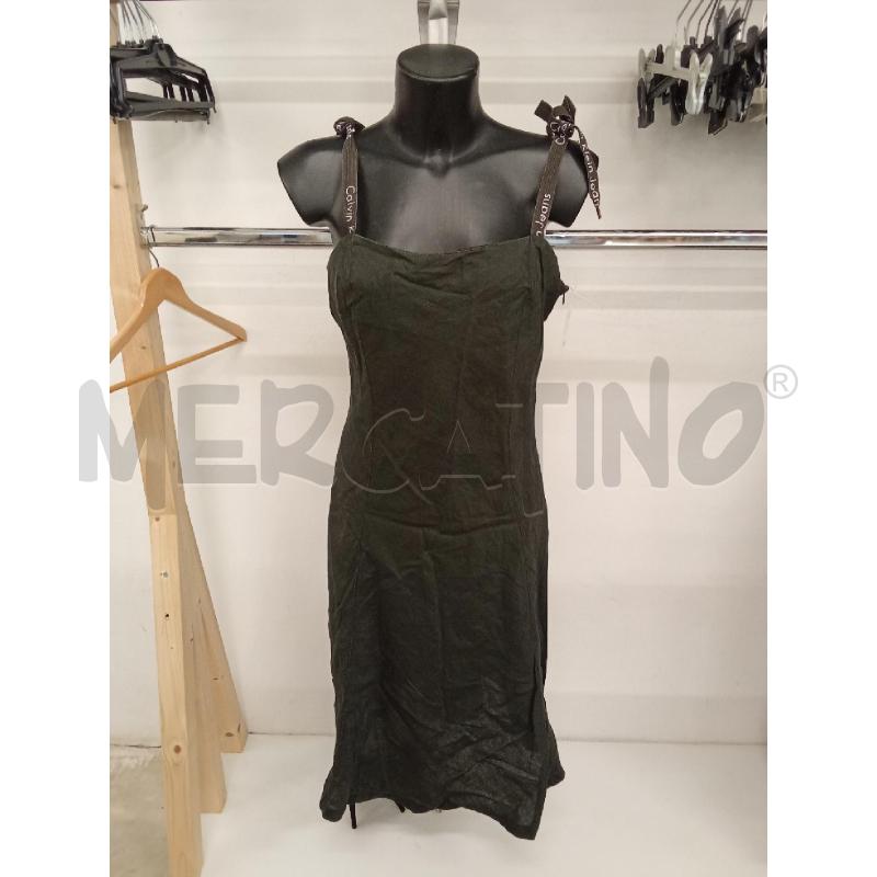 ABITO DONNA LUNGO GRIGIO SCURO BRETELLE LOGO CK  | Mercatino dell'Usato San giorgio del sannio 1