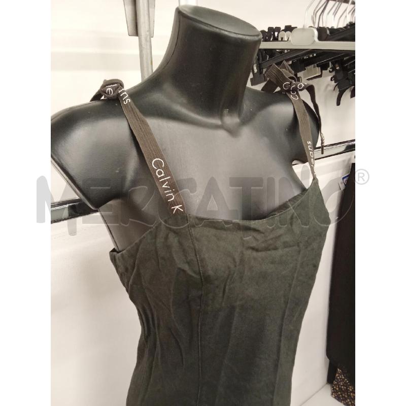 ABITO DONNA LUNGO GRIGIO SCURO BRETELLE LOGO CK  | Mercatino dell'Usato San giorgio del sannio 3