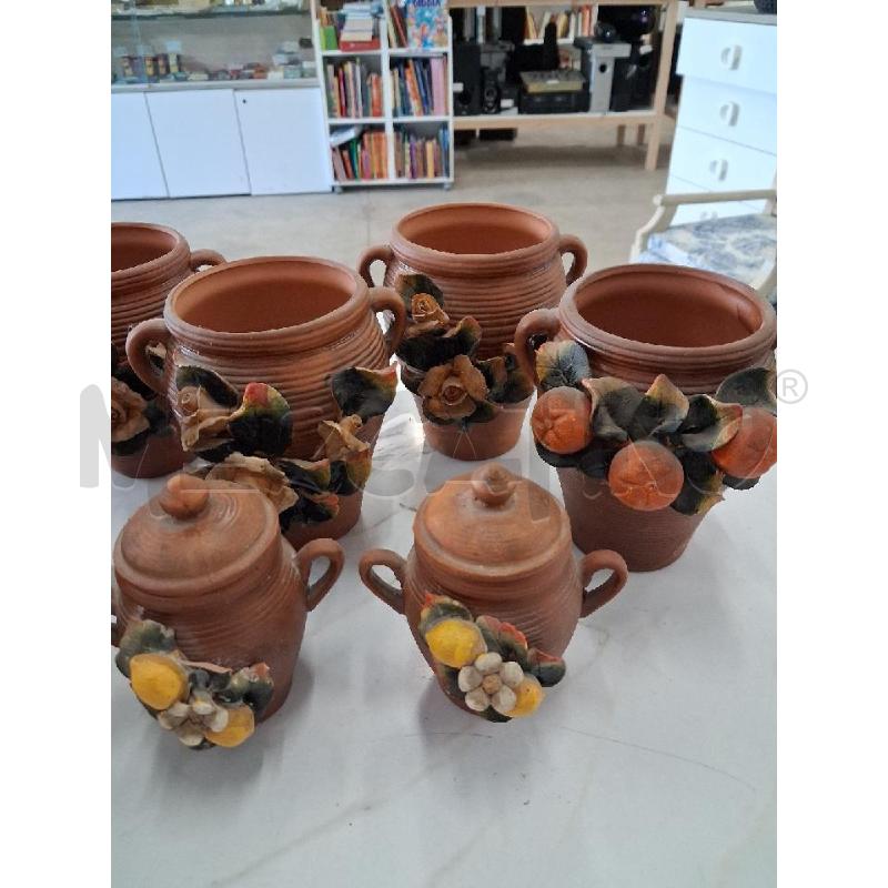 ANFORETTE VASETTI TERRACOTTA GRUPPO RILIEVO FRUTTA  | Mercatino dell'Usato San giorgio del sannio 3