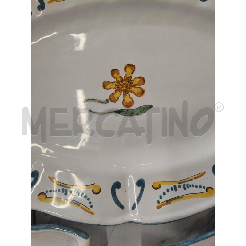 ANTIPASTIERA CENTROTAVOLA DEC A MANO CERAMICA FAENZA  | Mercatino dell'Usato San giorgio del sannio 2