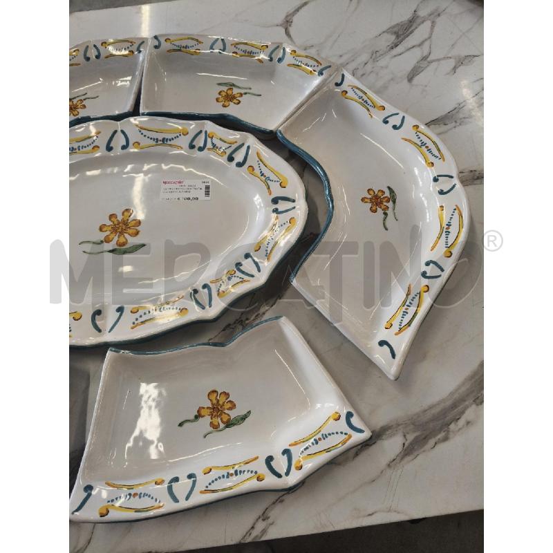 ANTIPASTIERA CENTROTAVOLA DEC A MANO CERAMICA FAENZA  | Mercatino dell'Usato San giorgio del sannio 4