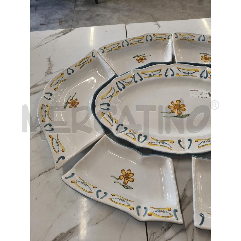 ANTIPASTIERA CENTROTAVOLA DEC A MANO CERAMICA FAENZA  | Mercatino dell'Usato San giorgio del sannio 5