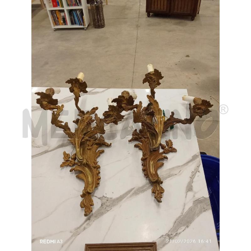 APPLIQUE LAVORATE OTTONE 3 LUCI  | Mercatino dell'Usato San giorgio del sannio 1