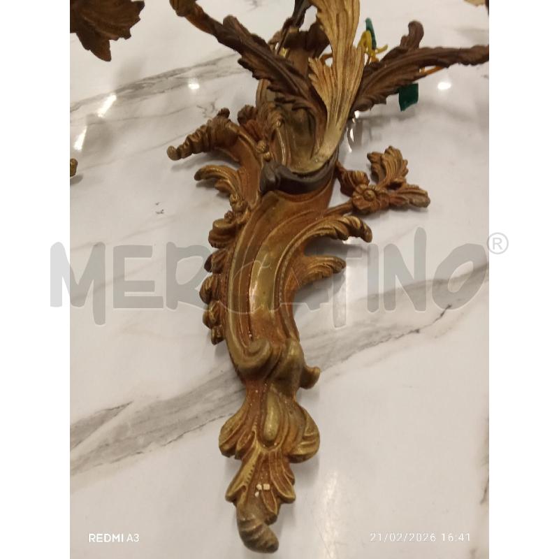 APPLIQUE LAVORATE OTTONE 3 LUCI  | Mercatino dell'Usato San giorgio del sannio 3