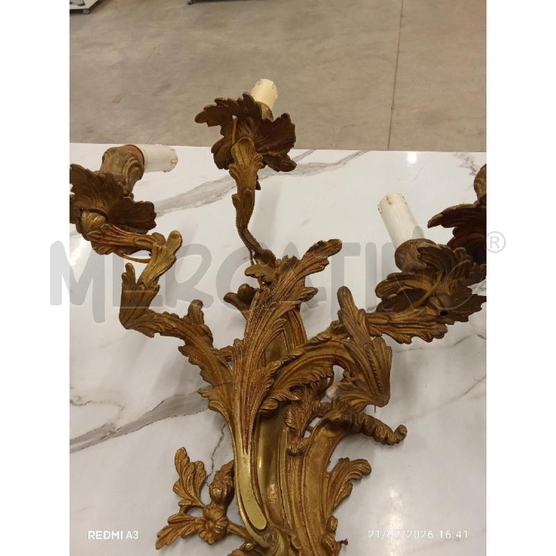APPLIQUE LAVORATE OTTONE 3 LUCI  | Mercatino dell'Usato San giorgio del sannio 4