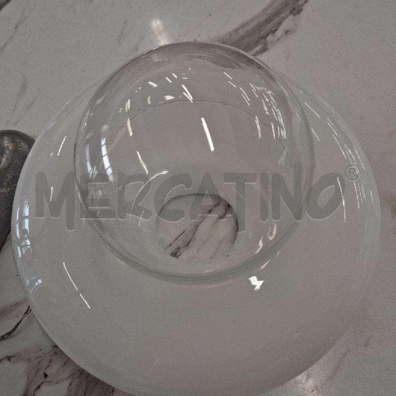 APPLIQUE METALLO VETRO BIANCO NAVICELLA  | Mercatino dell'Usato San giorgio del sannio 2
