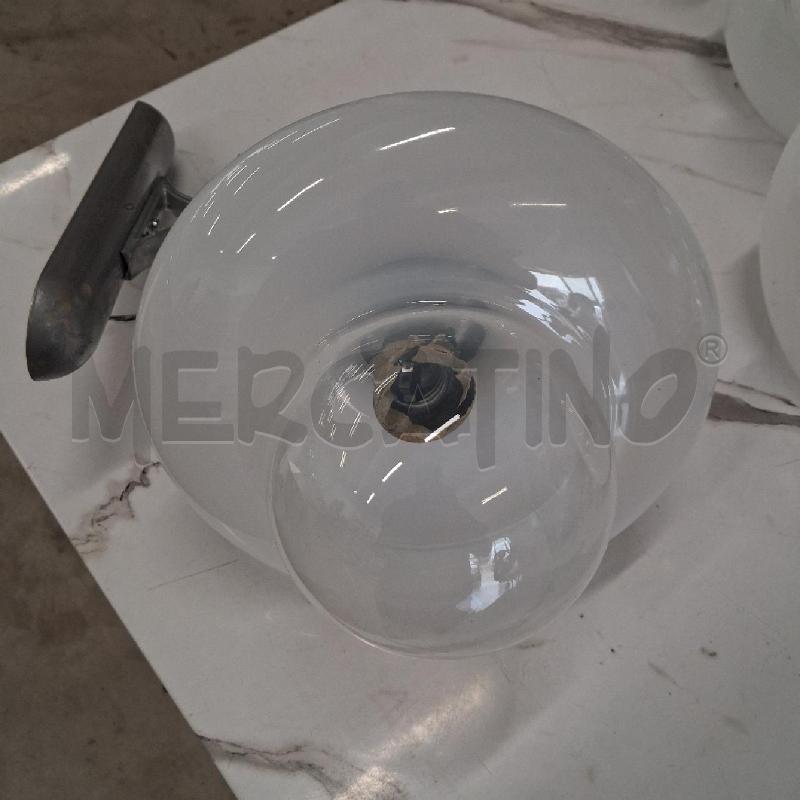 APPLIQUE METALLO VETRO BIANCO TRASPARENTE  | Mercatino dell'Usato San giorgio del sannio 1